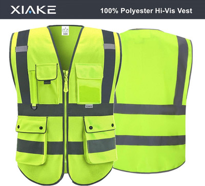 Reflective Safety Vest for Men & Women High Visibility Class 2 Vest with Pock...
