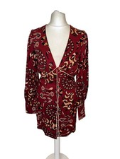 Farm Rio x Anthropologie Long-Sleeve V-Neck Mini Dress Size XS. NWT.Retail $198