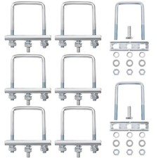 2-8x Quadrat B&uuml;gel 60mm f&uuml;r Klemmhalter - Schelle f&uuml;r vierkant Deichsel Anh&auml;nger