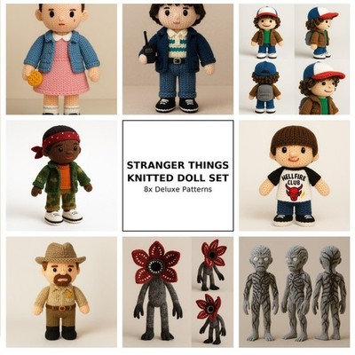 Stranger Things DK Strickmuster - Eleven Vecna Demogorgon Will Dustin Konvolut