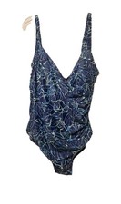 Womans One-piece Swimsuit Plus Size 3xl Vneck Blue