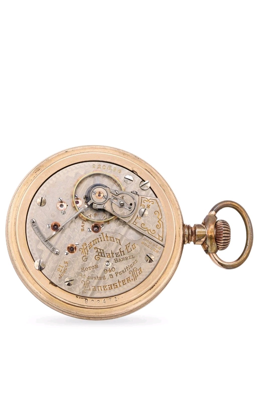 Antique Hamilton 940 Gold Filled 21 Jewels Size 18 Railroad Grade Pocket Watch