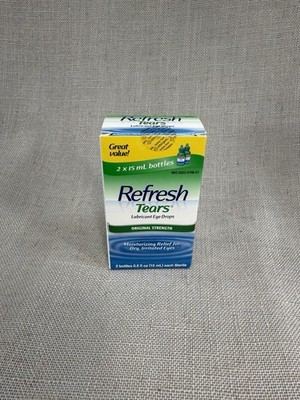 Refresh Tears Original Strength Lubricant Eye Drops 2x15mL Exp 07/2028 Sealed
