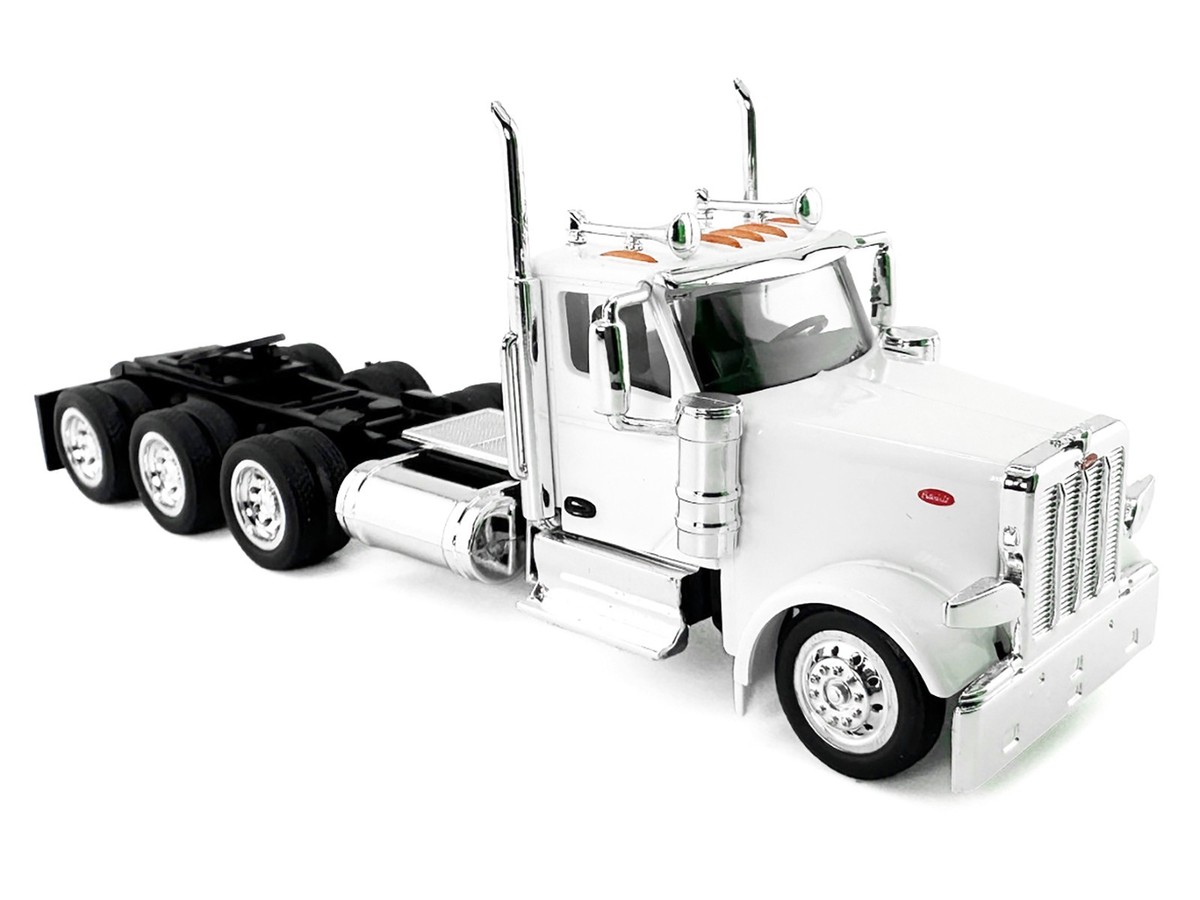 PETERBILT 589 3-AXEL DAY CAB WHITE 1/87 (HO) MODEL BY HO LOGISTICS