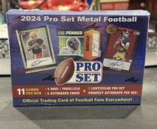 2024 LEAF PRO SET METAL Football HOBBY BOX SEALED — 7 AUTOS PER BOX!