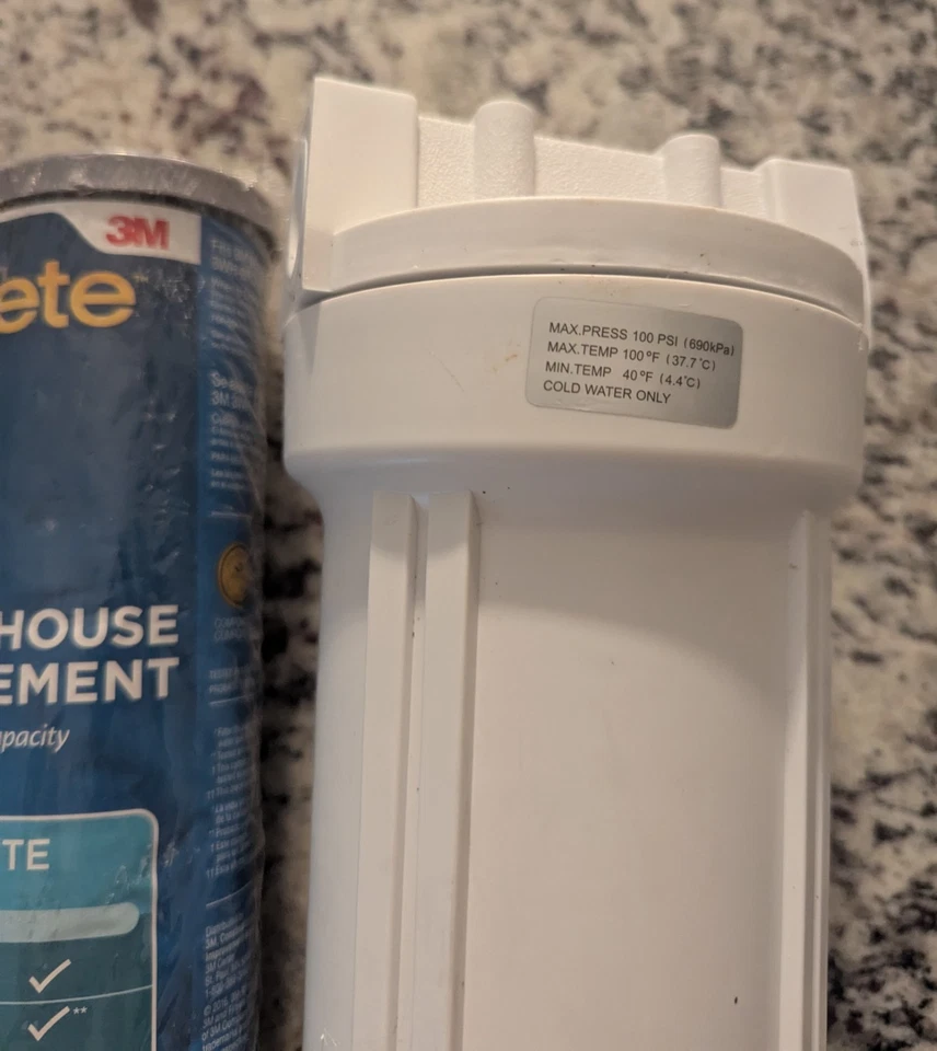 10 Inch Whole House Water Filter Housing & 2 Filtrete 10" x 2.5" CTO Filtration - Image 4 of 4