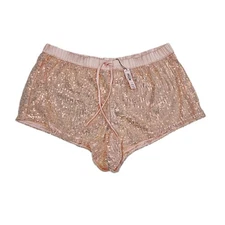 Victoria’s Secret Pink Iridescent Sequin & Satin Lounge Shorts - Size Large (NWT