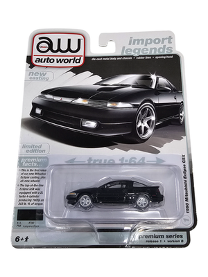 ミキミニ૮₍ ̥⎽ ̫ ⎽ ̥₎ა Auto World Import Legends 1990 Mitsubishi Eclipse GSX Black 1:64