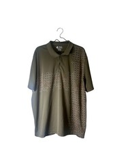 IZOD XFG Golf Polo Shirt Men s XXL Dark Khaki/green Geometric Print Cool-FX Tech