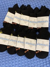 Bombas Ankle Socks Tech 10 Pack Small Black Hex Tec Performance Cushion NEW