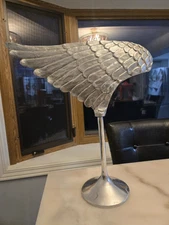 Nima Oberoi Lunares Handmade Silver Wing Sculpture Sand Cast Aluminum