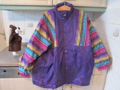 Herren  Anorak Windbraeker Etirel retro violett bunt  schwarz Gr. L/ XL top