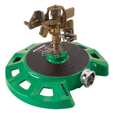 15084 Circular Base Impulse Sprinkler with a Heavy-Duty Metal Base, Green