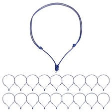 30pcs Adjustable Necklace Cords 2MM Thick 18-30 Inch Handmade Craft Ropes Blue