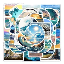 50 Pack of Cool Ocean Stickers for Laptop/Water Bottle/Phone Case/iPad/Kindle