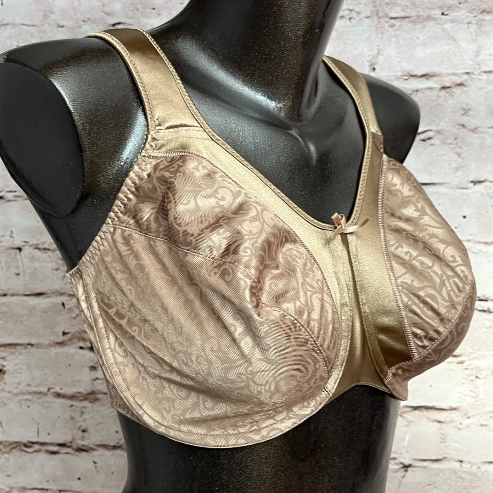 Sujetador con aros Bali 34DDD satinado minimizador satinado cobertura completa dorado Foto 2 de 4