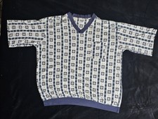 Kings Size For Big  Tall Men Sweater Size 3XL Short Sleeve Paisley Pattern