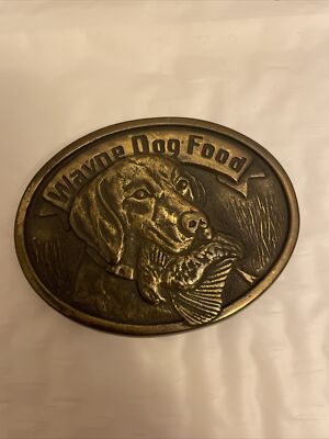 Vintage  1984 Wayne Dog Food 50Th Anniversary Belt Buckle