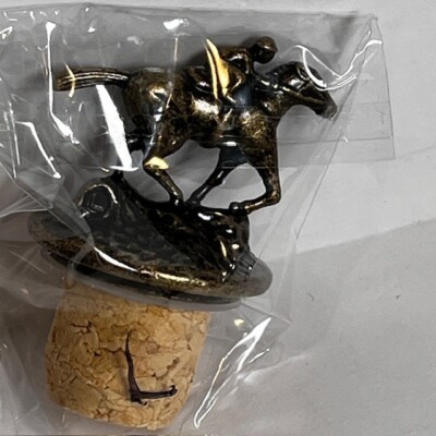 Blanton s Bourbon Whiskey Cork Bottle Stopper Race Horse Jockey Letter  L 