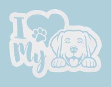 I Heart My Labrador Retriever Dog Vinyl Decal Sticker Car Laptop Phone Pet Love