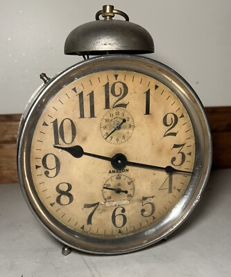 Large Ansonia Peg Leg Time And Strike Amazon Bell Top Alarm Clock