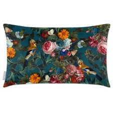 Luxury Eco-Velvet Filled Rectangle Oblong Cushion Birds In Paradise Many Colours