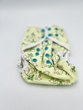 Baby Diaper Cover Adjustable Snaps Elephant  Blue Flowers Print One Size NEW