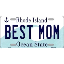 Best Mom Rhode Island Novelty Art License Plate Metal Tin Sign Plaque Wall Decor