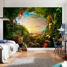Jungle Forest Animal Tree Wallpaper Mural Photo Wall Home Room Poster Decor