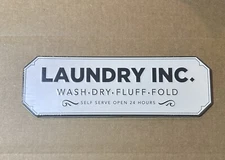 Ankyo Laundry Sign White Vintage Look