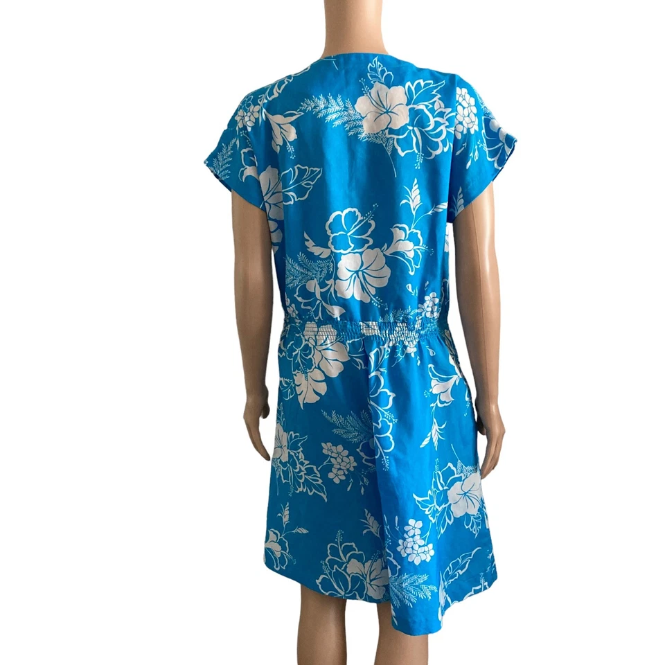 Mameluco hawaiano vintage Hilo Hatties para mujer mediano floral azul blanco Foto 2 de 4