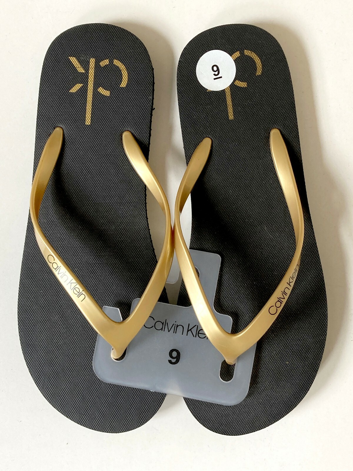 PANTOFOLA D’ORO Infradito Calvin Klein donna oro US9 UK6