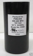 Packard PSMJ400 Motor Start Capacitor. 400-480 MFD UF / 165 VAC