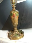 Antique Leaded Slag Stained Glass Lamp Base  Handel Duffner Tiffany Era Art Deco — photo 7