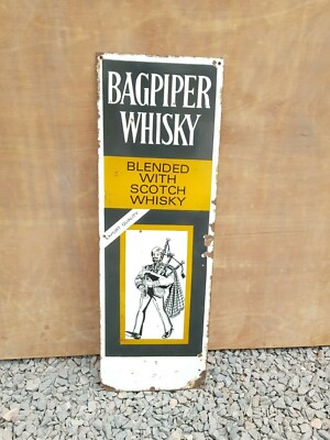1940s Vintage Bagpiper Whisky Blended With Scotch Whisky Enamel