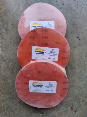 8 Inch Sanding Discs 180 Grit Round Sand Paper Sheet Hook and Loop ''3 Packs''