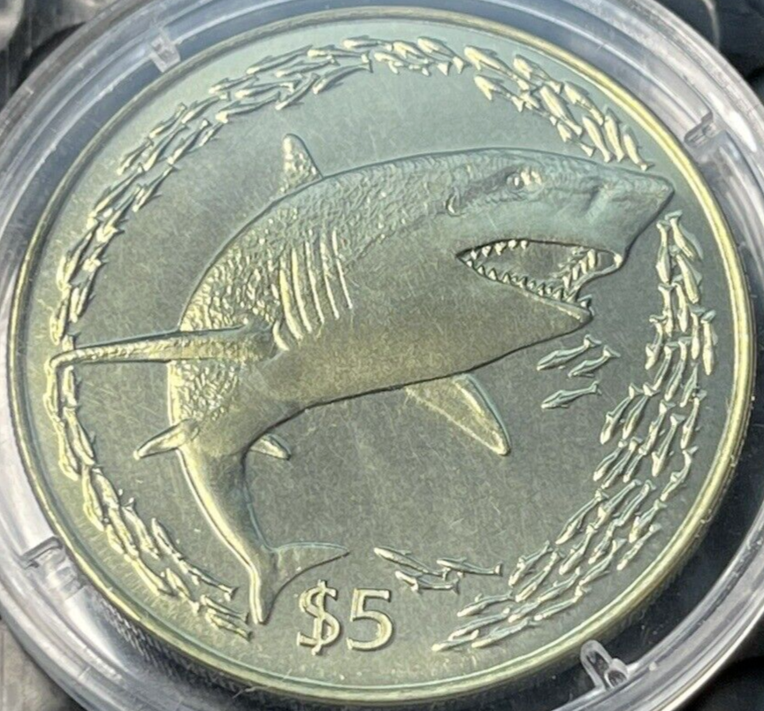 イギリス領バージン諸島 2016年 $5 チタン硬貨 2016 10g Titanium British Virgin Islands $5 Wildlife Lemon Shark