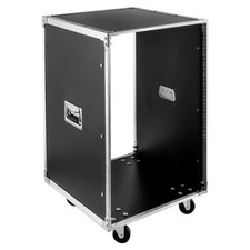 19 Inch 16U 4 Post Server Rack Open Frame Rolling Network Data Rack w/ Casters