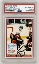 Billy Smith 1980-81 Topps #264 SC Finals Signed PSA Authentic Auto Islanders HOF