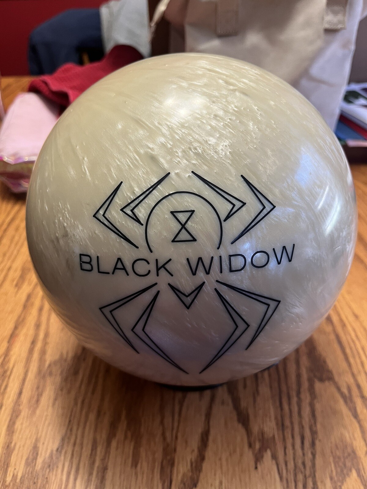 Used 15 Lb Hammer Black Widow Ghost Pearl Bowling Ball 3 Games On It eBay
