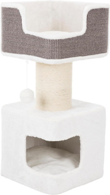 Ava XXL Cat Tree with Scratching Post, Cozy Condo & Toy - Gray/White