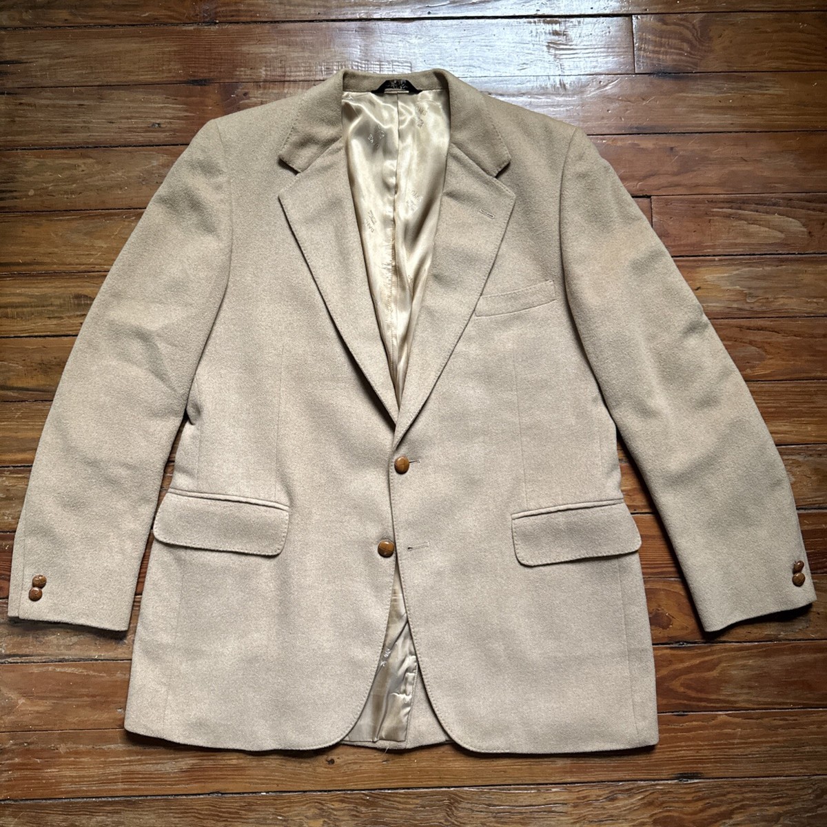 Vintage DAKS London Camel Sport Coat Jacket Blazer 2 button Size