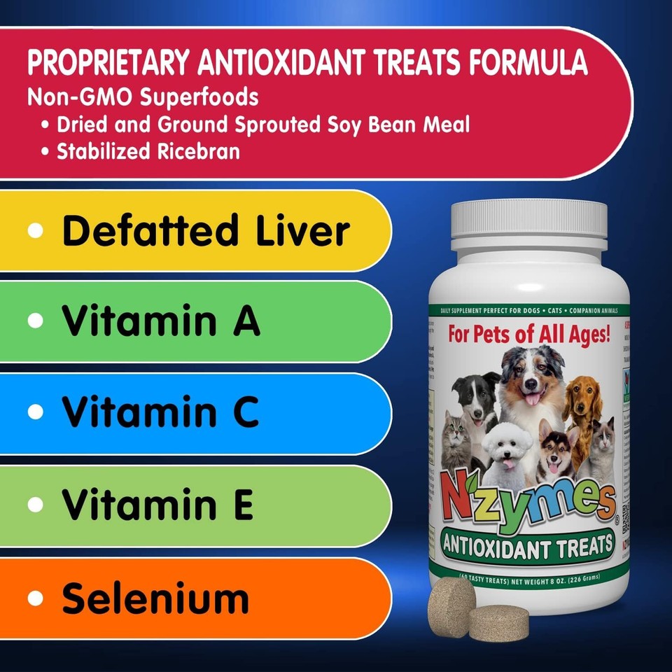 Nzymes® Antioxidant Dog Treats for Dogs Joints, HIPS, Single Bottle