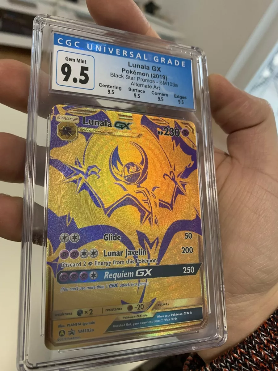 PSA 10 LUNALA GX SM103a Gold Hidden Fates Promo Pokémon Card GEM MINT