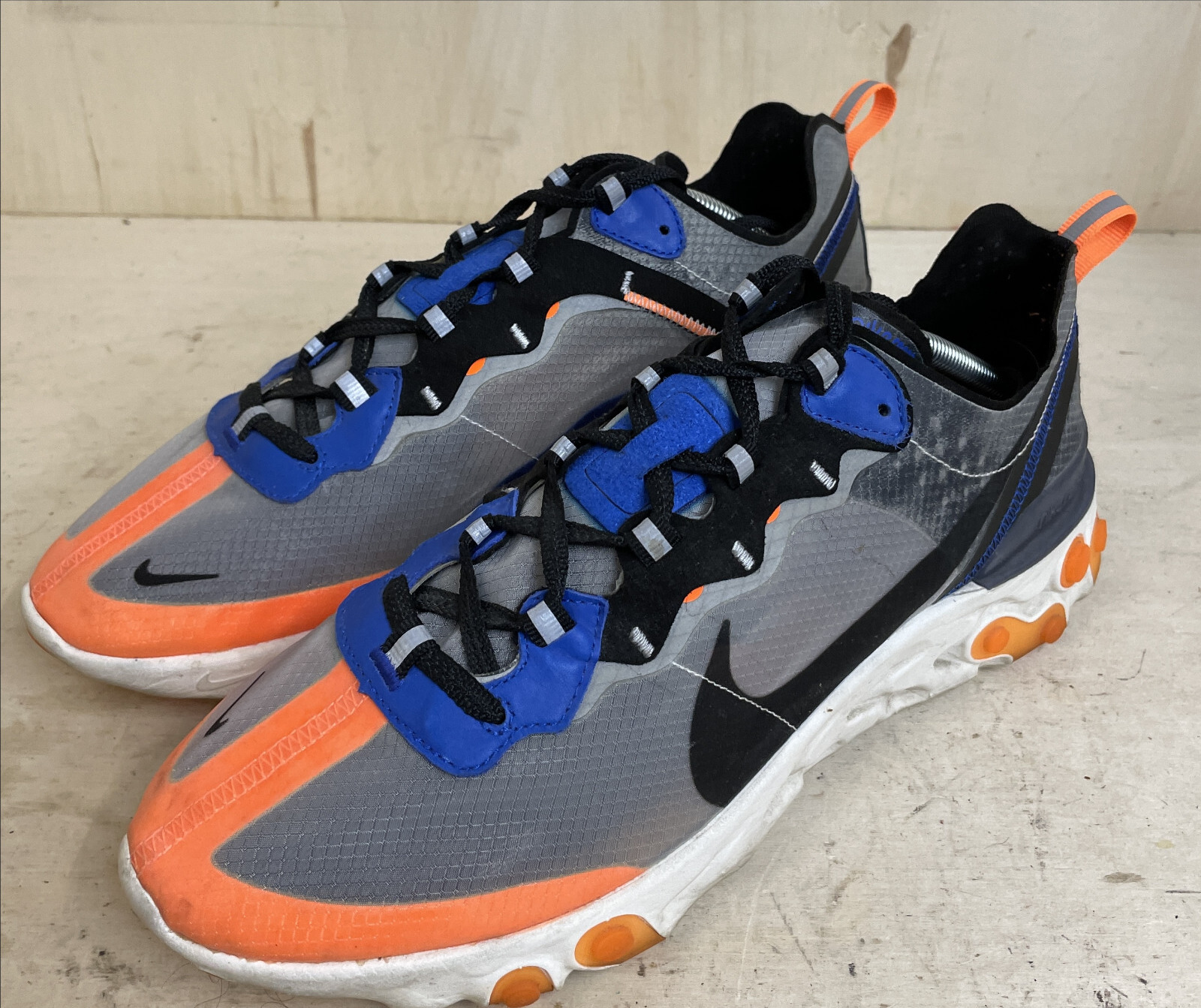 Mens Nike React Element 87 Thunder Size 10.5 AQ1090-004 Color Blue Total Orange