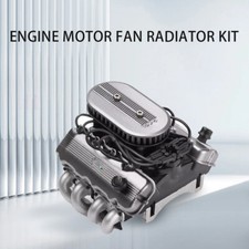 Simulation F76 427 Sohc V8 Engine Motor Fan Radiator Kit For 110 Rc Crawler Car