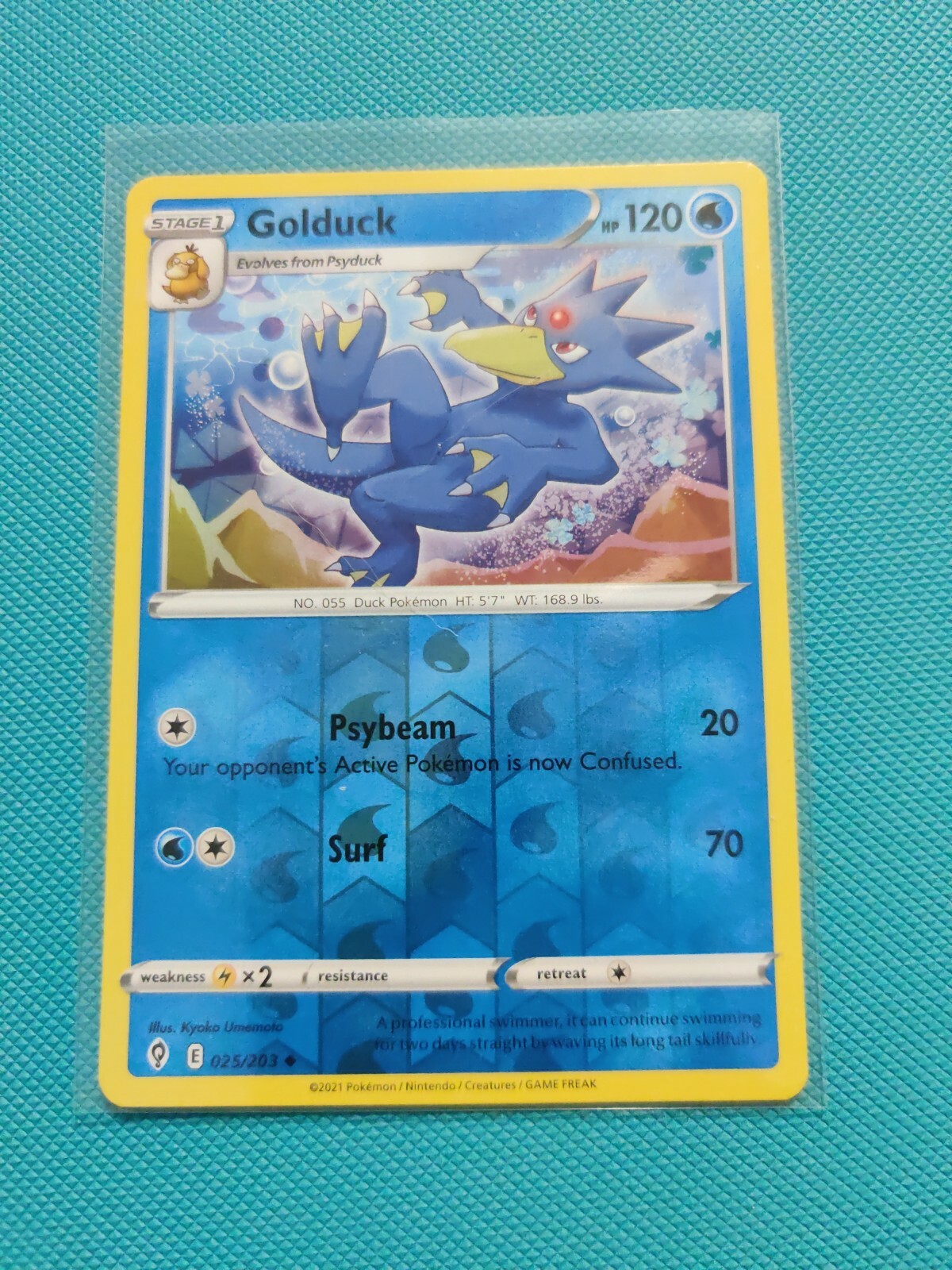 Golduck Reverse Holo Evolving Skies NM 25/203 eBay