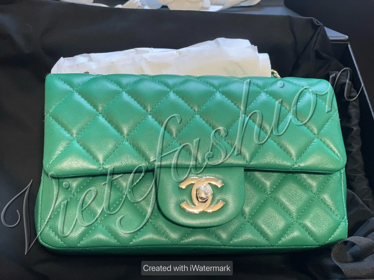 Chanel Green Caviar Mini Pouch