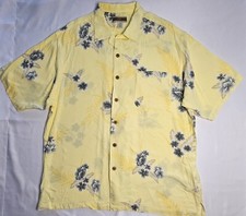 Mens Original Island Sport Short Sleeve Floral Button Up Shirt Large - NICE