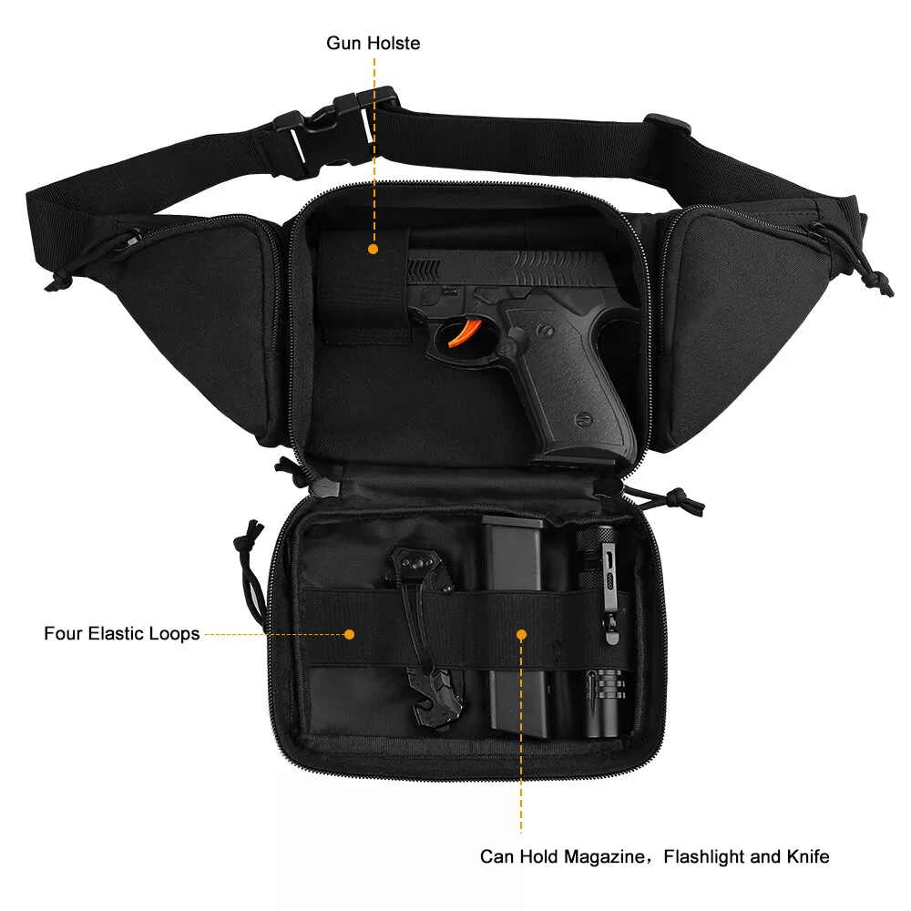 US Tactical Concealed Carry Pistol Fanny Pack Holster Waist Pack Bag Gun  Holster